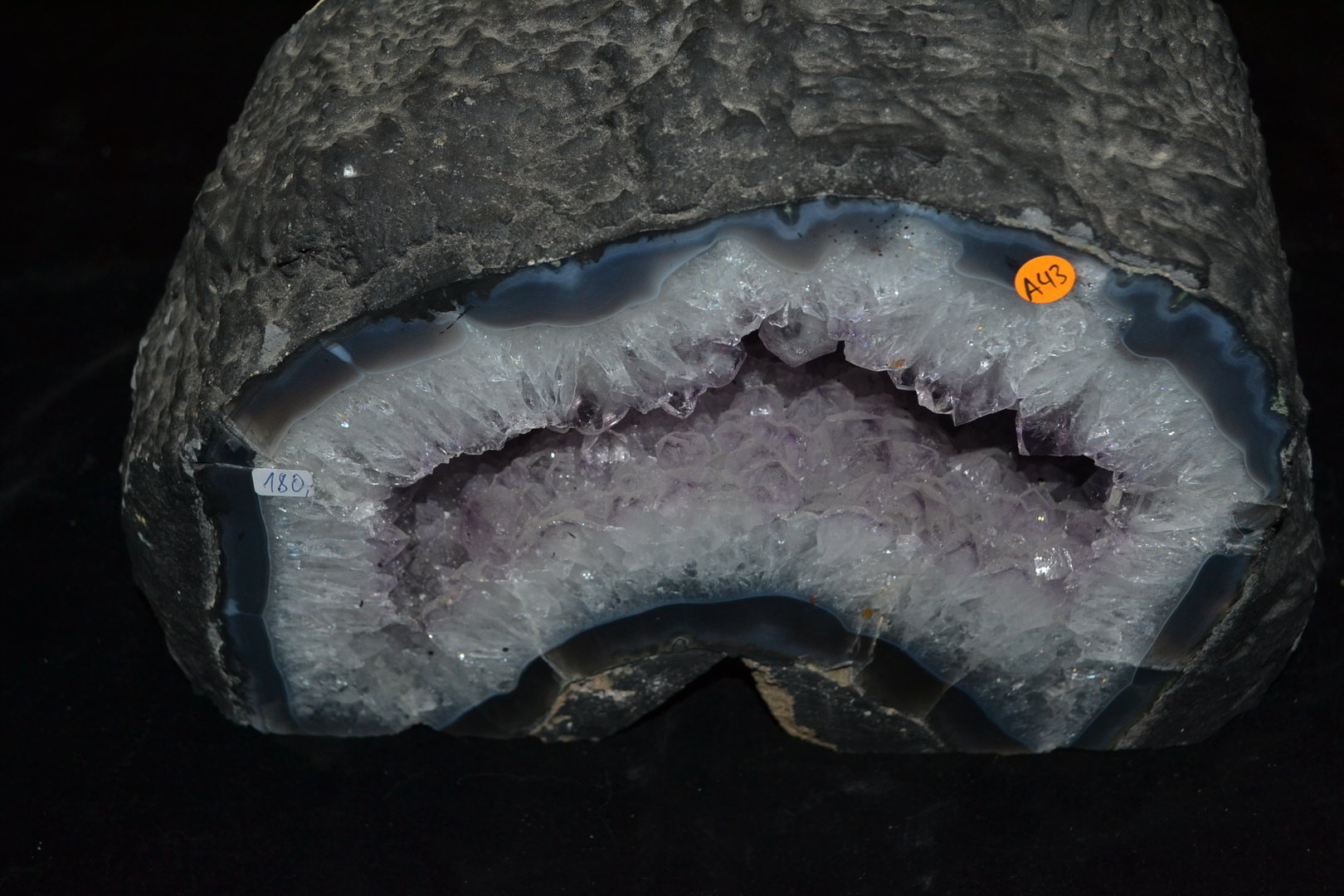 Amethyst geode in basalt
