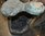 Amethyst met Calciet Kristallen geode in basalt